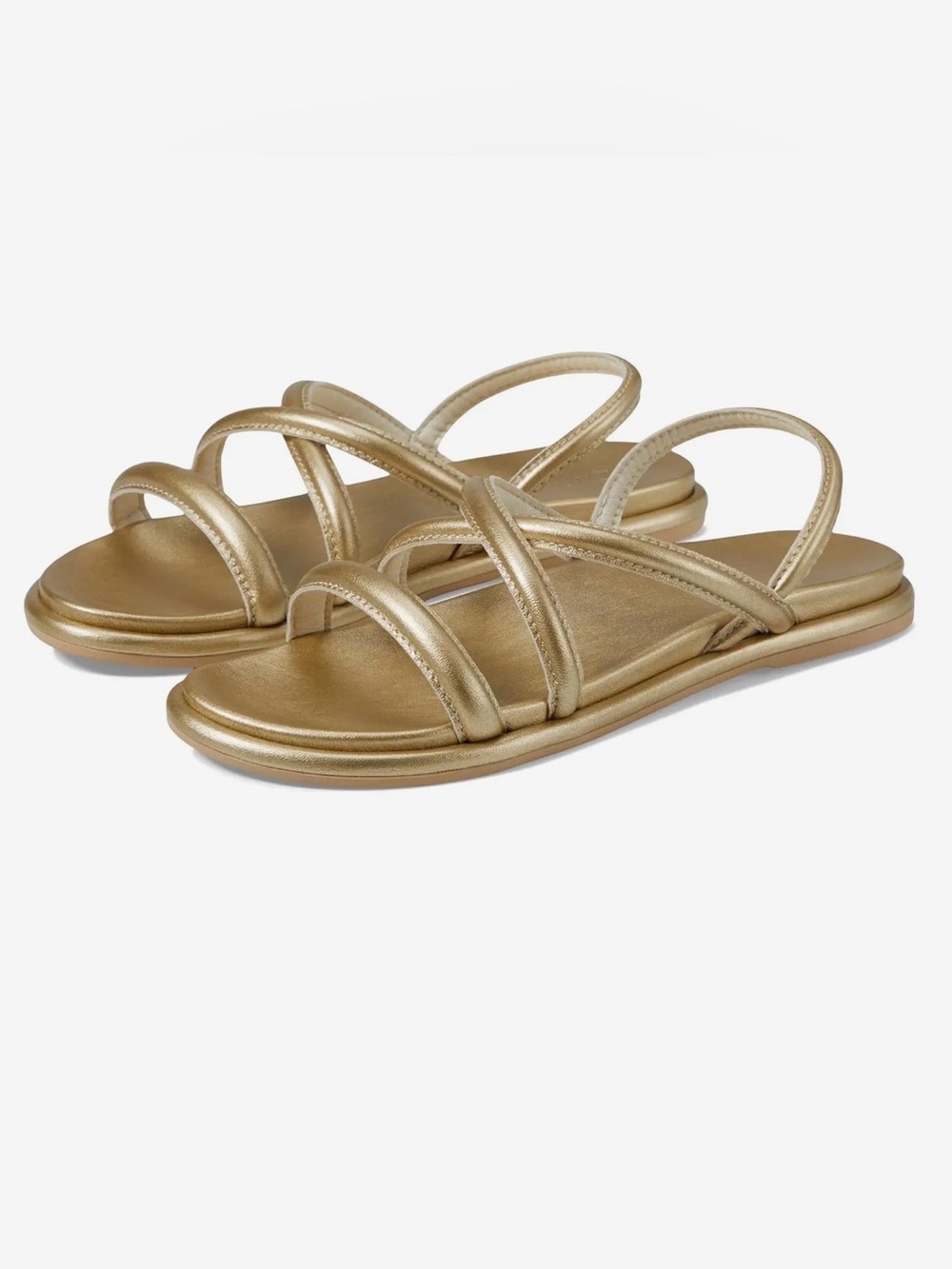Olukai Tiare Leather Strappy Slide Sandals Sz 10 Gold Bubbly
